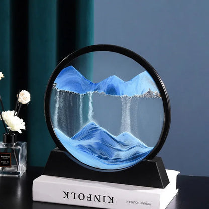 3D bewegliches Sandkunstbild - rundes Glas