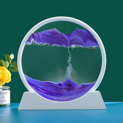 3D bewegliches Sandkunstbild - rundes Glas